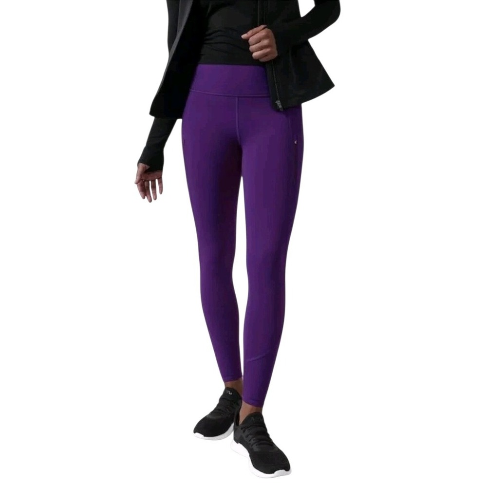 Athleta Pants Womens Size XS Purple Rainier Tight Leggings High Rise Zip Pocket